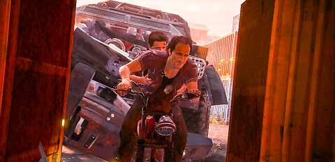 UnCharted4 PC Hard Mode Best Motorbike Chasing Sequence Drake Brothers #gaming#uncharted4#gameplay