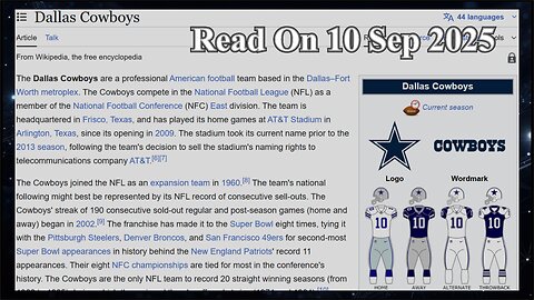 Dallas Cowboys (No AI) - 10 September 2025
