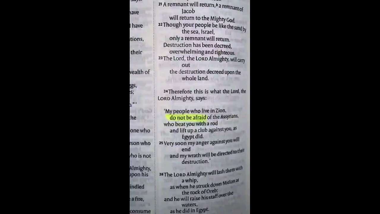 DO NOT BE AFRAID ! JEHOVAH COMMANDS
