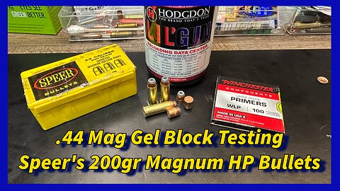.44mag Gel Block Testing the Speer 200gr Magnum HP Bullet