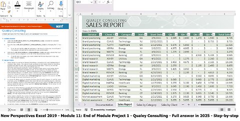 New Perspectives Excel 2019 Module 11: End of Module Project 1 Qualey Consulting (Full answer 2025)