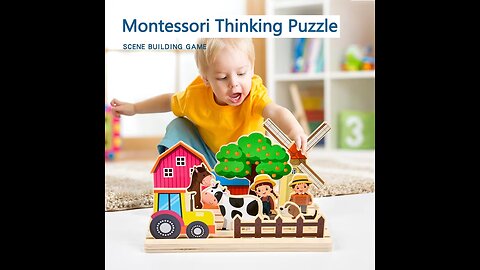 Kids Montessori Logic Thinking Game Scene Puzzles Matching 