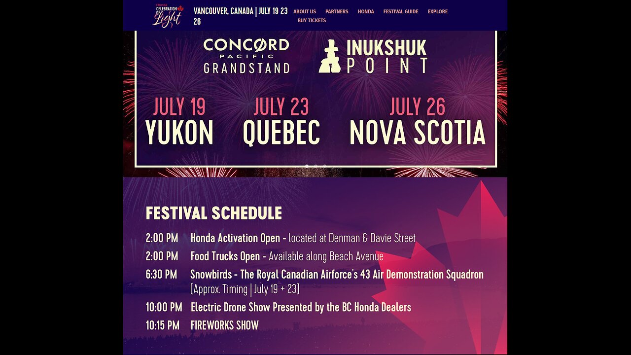 Vancouver Fireworks Featuring Quebec July 23 2025