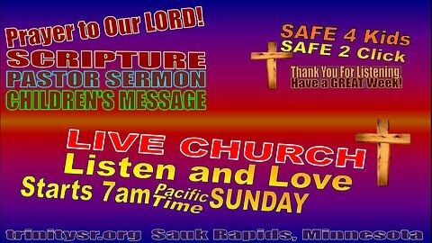 20251207 December 7th LIVE STREAM Church Service Trinity Lutheran Sauk Rapids MN Safe For Children