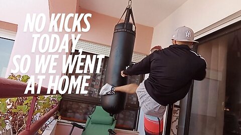 Me KICKING a 32Kg Bag (Let me know if I look stronger than before the Muay Thai)