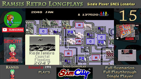 SimCity | SNES | 1991 | Scenario #6 Rio De Janeiro | Retro Longplay | Episode 15