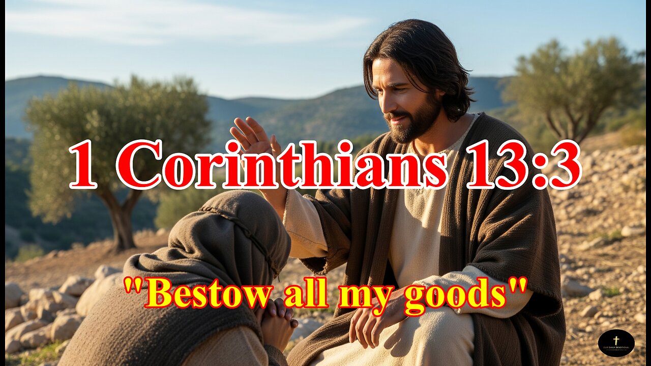 1 Corinthians 13:3, And though I bestow all my goods to feed the poor,