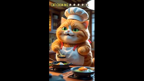 cat cooking 🍳🍳🍳