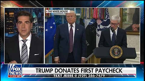 TRUMP DONATES FIRST PAYCHECK