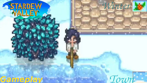 Stardew Valley - Fishing In The Town [Winter Season] - Gameplay #2 (Snow Weather)