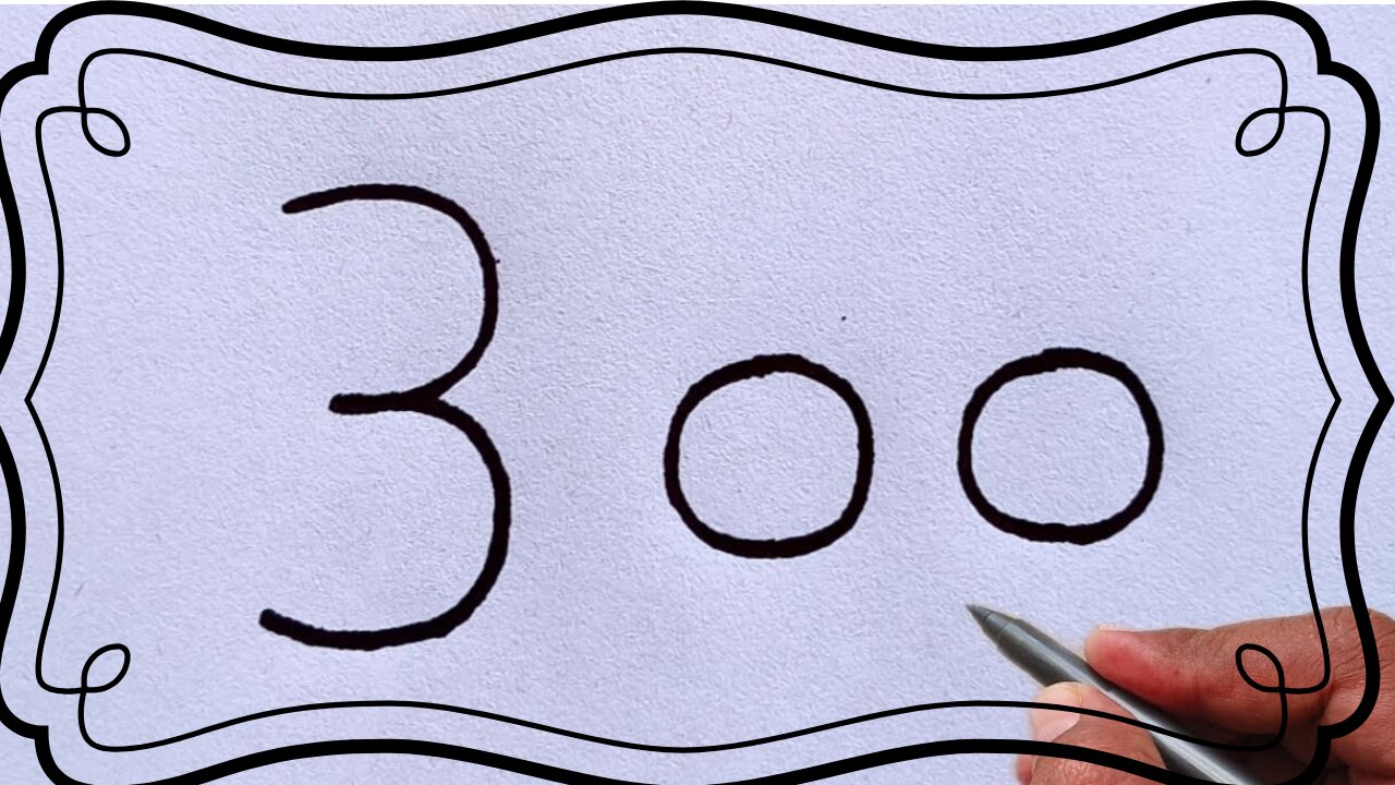 How to Draw a Cute Rabbit from Number 300 – Easy Rabbit Drawing Tutorial for Kids| rabbit drawing