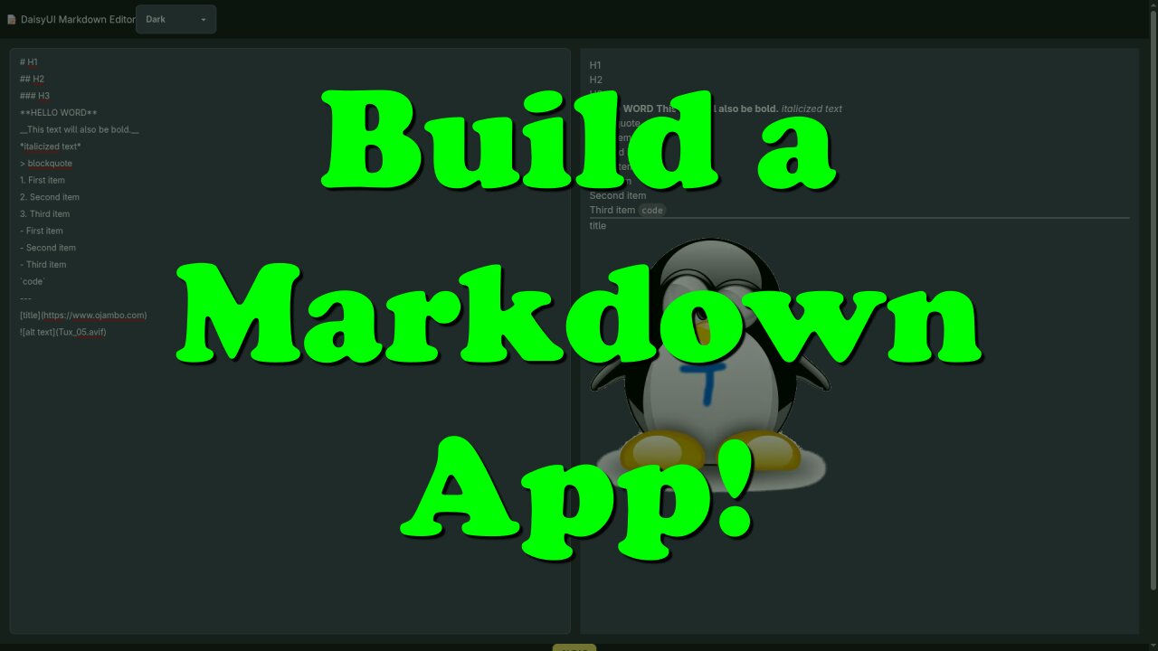 Build a Markdown Editor with DaisyUI & JavaScript – Beginner Friendly!