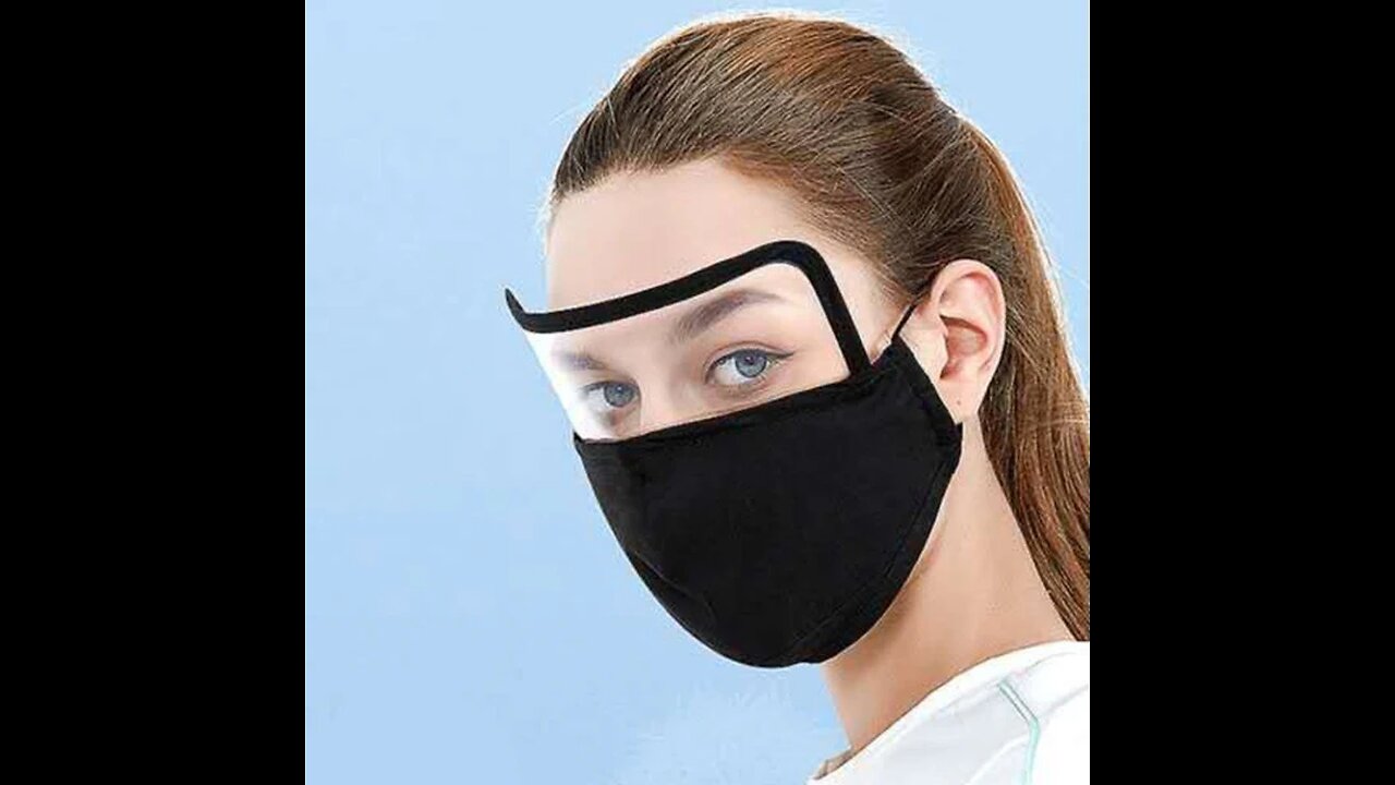 2-in-1 Reusable Washable Face Mask with Eye Shield & Valve, Replaceable PM2.5 Filter & Adjustable