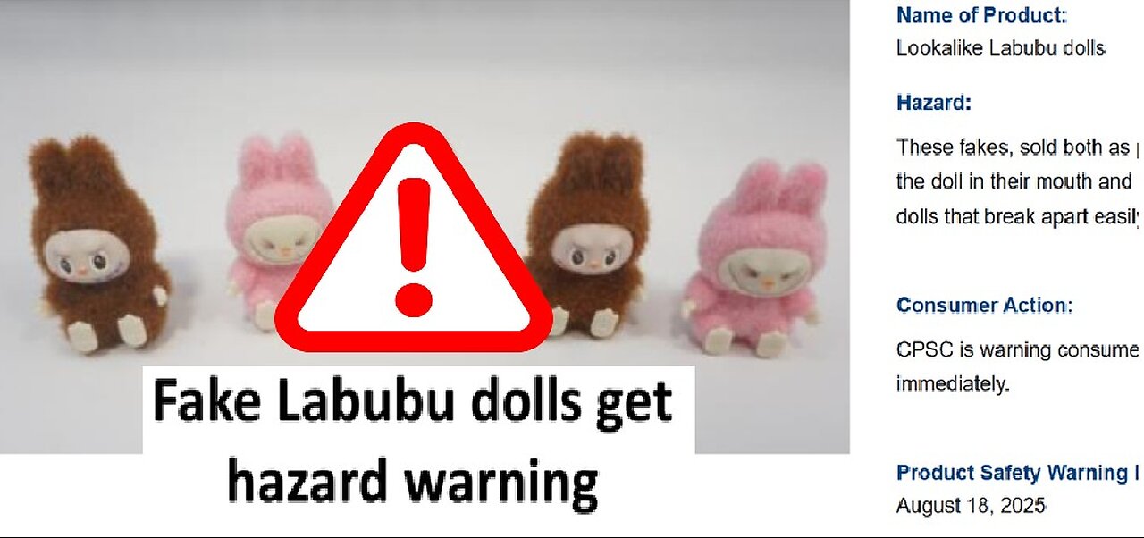 Fake Labubu dolls get hazard warning