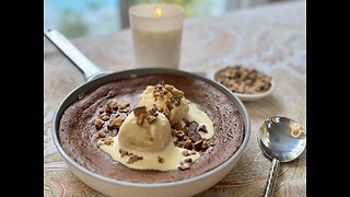 Quick Gooey Mini Skillet Chocolate Cake - 4-Ingredient Dessert