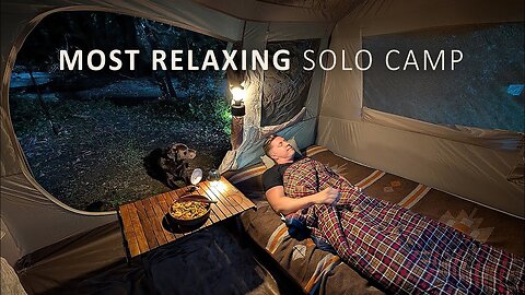 SOLO Camping in the RAIN FOREST - Relaxing in a Cozy Tent by the Creek (ASMR sounds)