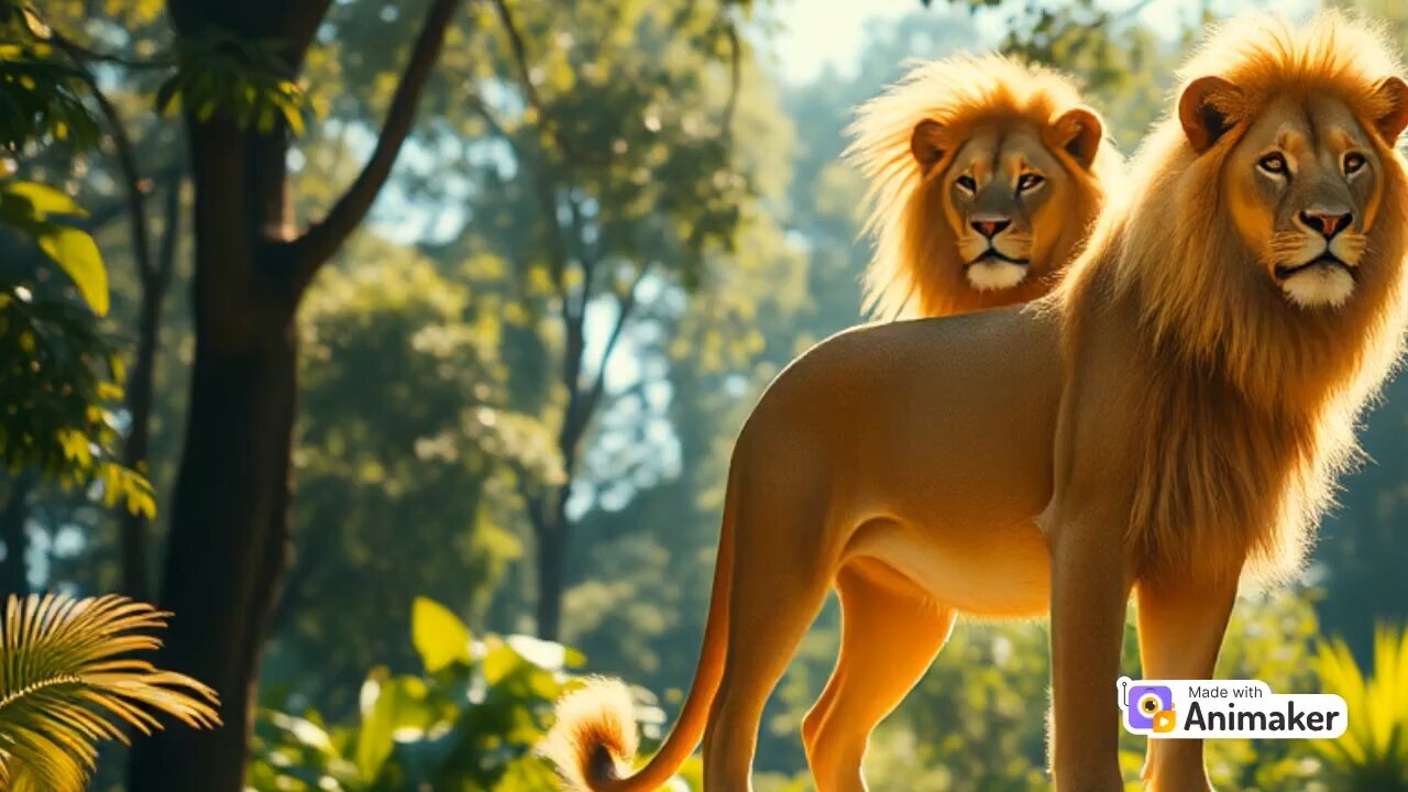 Leo the Lion king vs Marty the smart Monkey In English
