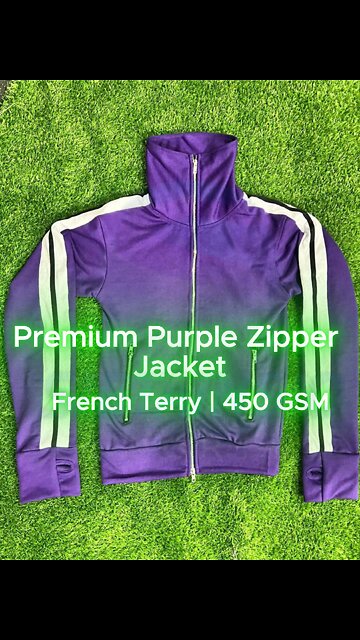 🟣 𝐅𝐫𝐞𝐧𝐜𝐡 𝐓𝐞𝐫𝐫𝐲 𝟒𝟓𝟎 𝐆𝐬𝐦 𝐏𝐫𝐞𝐦𝐢𝐮𝐦 𝐏𝐮𝐫𝐩𝐥𝐞 𝐙𝐢𝐩𝐩𝐞𝐫 𝐉𝐚𝐜𝐤𝐞𝐭