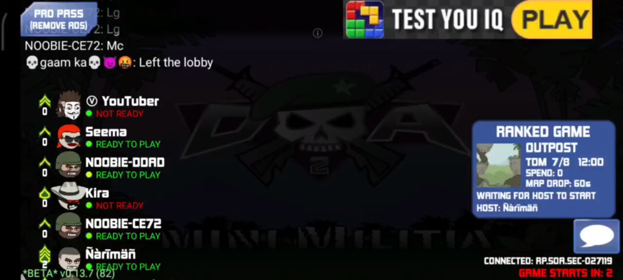 Mini militia challenge with YouTubers