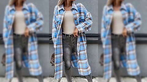 Plaid Button Up Longline Shacket