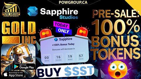 🚨BIG News🚨100% Bonus SST Tokens *Today Only* Sapphire Studios Pre-Sale