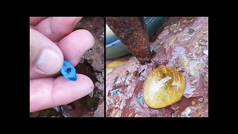 There are sapphires and topazes in the same ore. Gems, crystals, amber, agate.