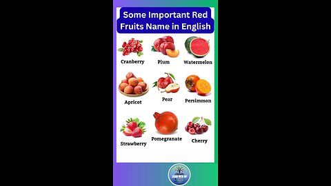 Some Important Red Fruits Name in English you need to know #ielts #english #shorts