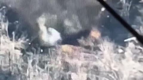 Russian on graves detail get spotted by UA drone, then artillery. Ukraine 2022