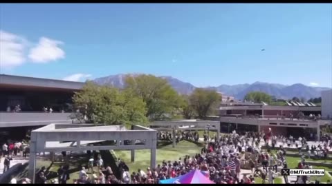 50 seconds after the shot, a journalist captured what appears to be a drone in the sky