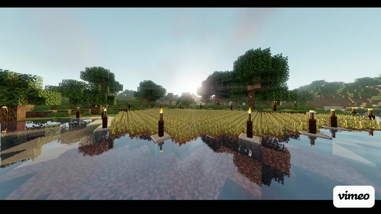 Minecraft Shaders In A Wheat Field With Music | For Sleep/Study