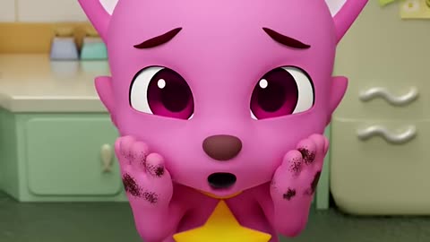 Wash your hands before you eat! 🧼✨ #mealtime #pinkfong
