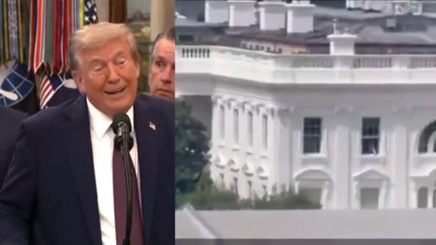 President Trump says #viral video showing objects thrown from White House was #AI