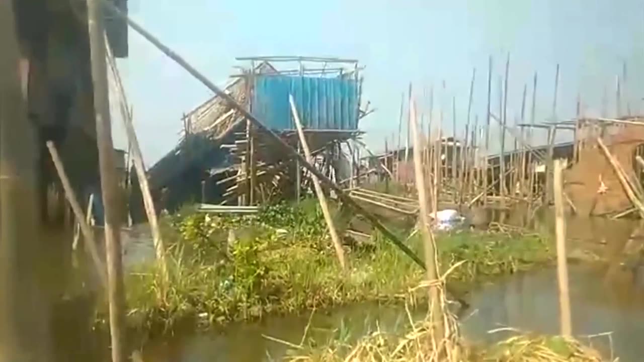 Bamboo homes crash into Myanmar’s serene Inle Lake after quake