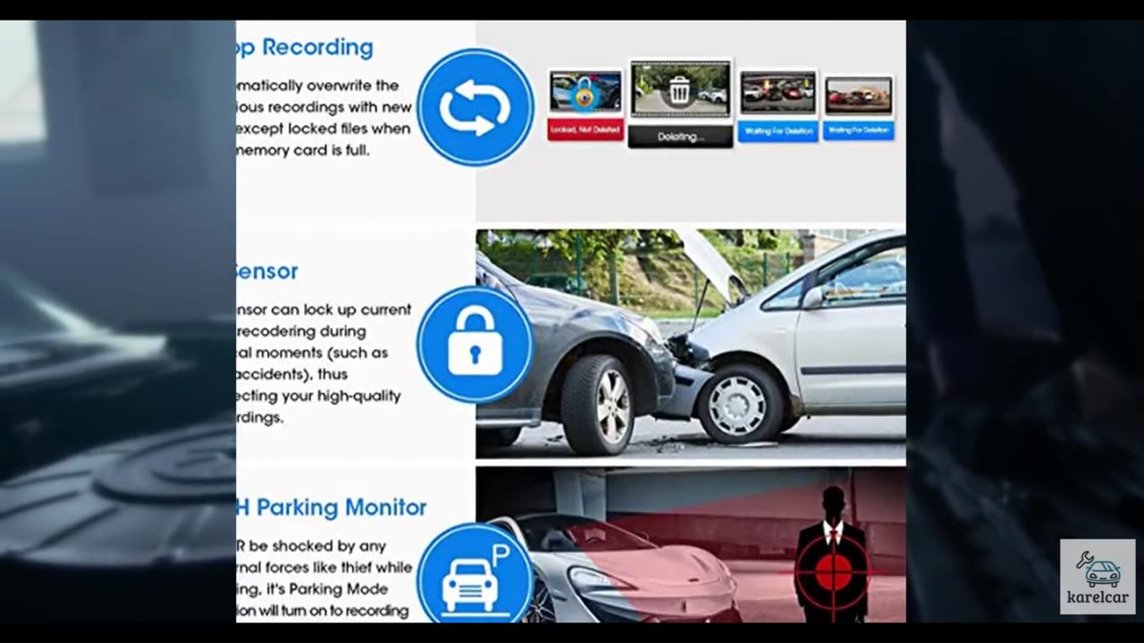 10'' Mirror Dash Cam Night Vision 1080P FHD Full Touch Screen Front and Rear Vi