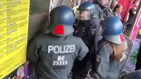 Berlin police slam woman into wall during protest against Gaza starvation