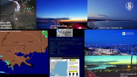 7.13.2025-755pm-Vintage Weather Channel/Radar-MS Gulf Coast streaming cameras of weather conditions