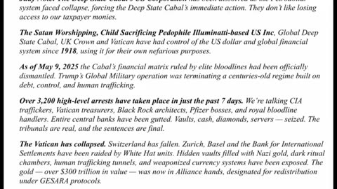 Judy Byington ~ Situation Update 5/15/25 ~ Restored Republic > SGAnon - Q+ White Hats Intel