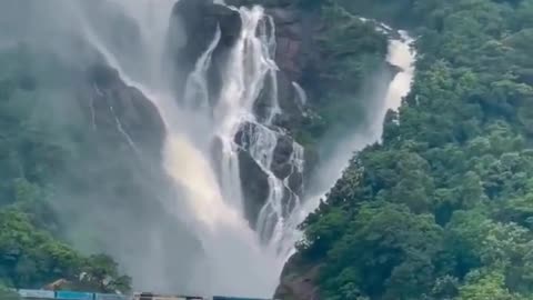 Train Through the Heart of Nature 🚂🌿 Witness the Power of Dudhsagar Falls 🌧️