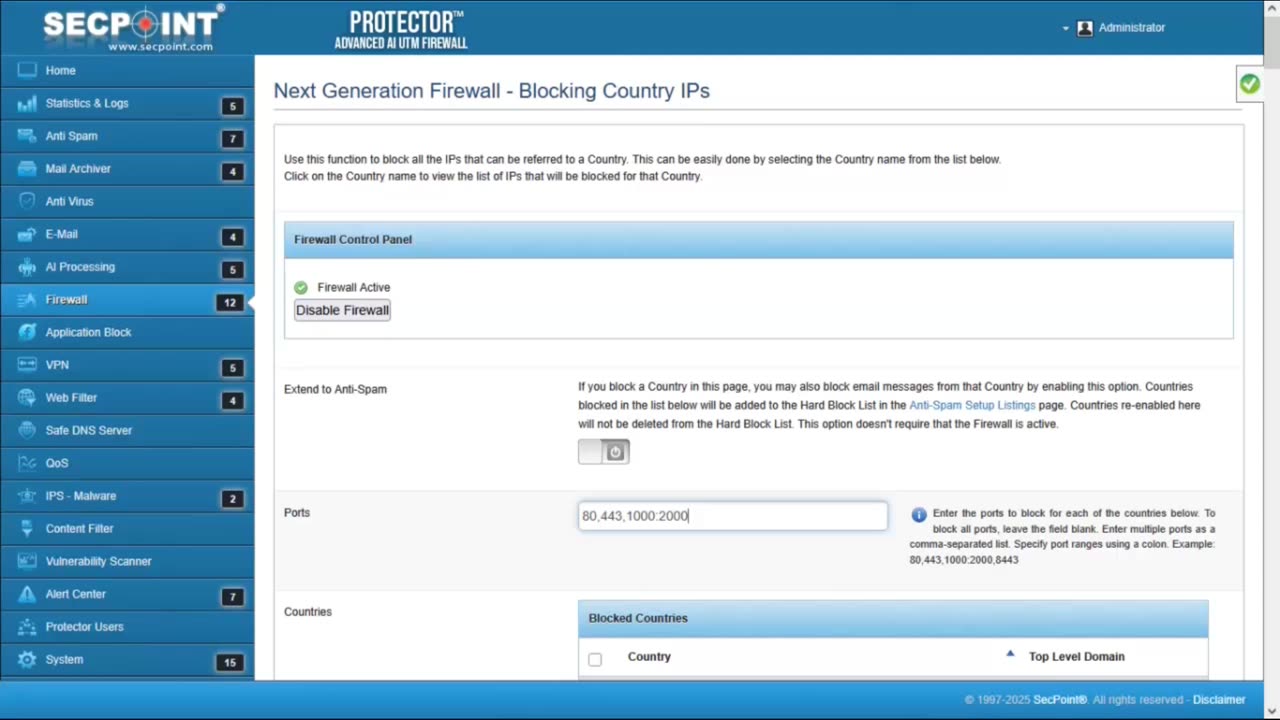 New in SecPoint Protector V66: Improved Country Blocking!