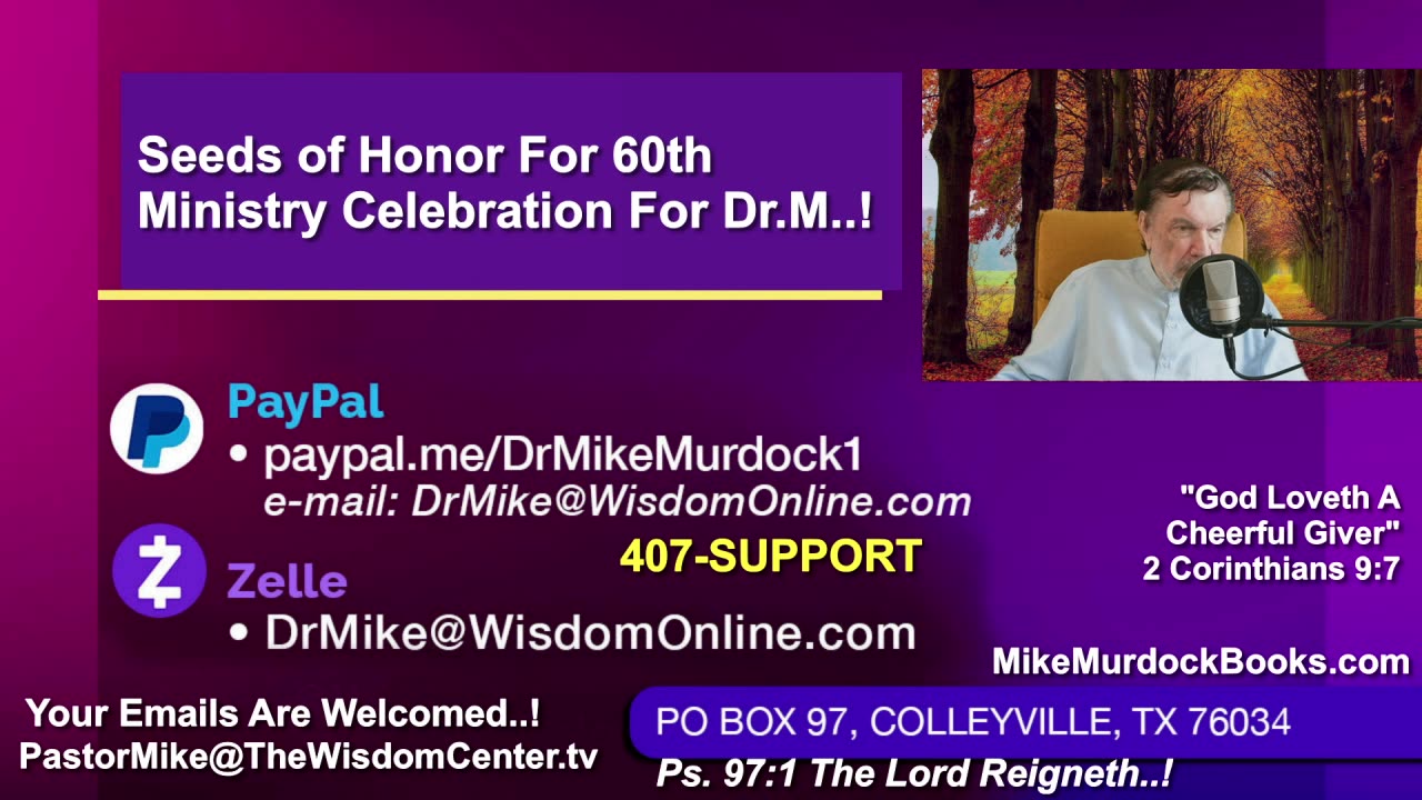 Wed. Sept. 24th - Golden Moments With Mike Murdock..!!!