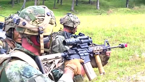 Dutch soldiers from the Netherlands's 17th light armored BN conduct exercises