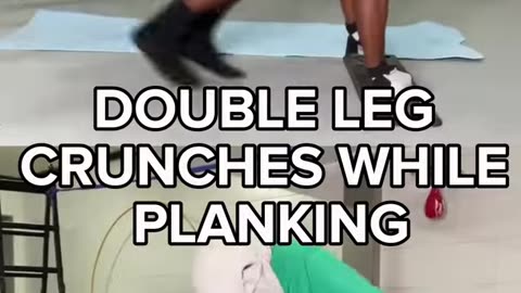 DOUBLE LEG CRUNCHES WHILE PLANKING Core Challenge 🔥 ​⁠