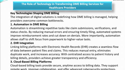 The Role of Technology in Transforming DME Billing Services for Healthcare Providers