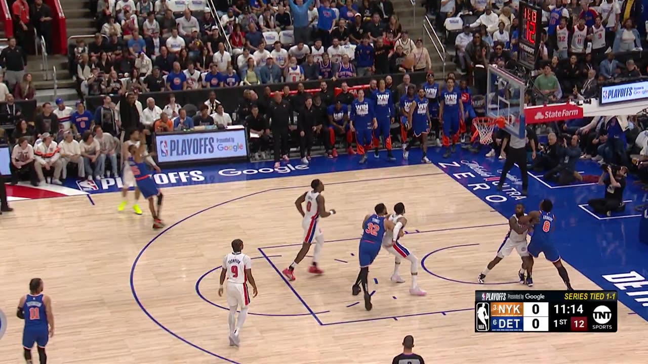 NBA - Mikal Bridges hits a 3 to open the scoring in Game 3 👌 NYK-DET