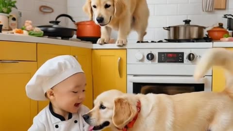 Baby Chef Makes Sushi with His Pet Crew 🍣🐾 | #pets #funnypets