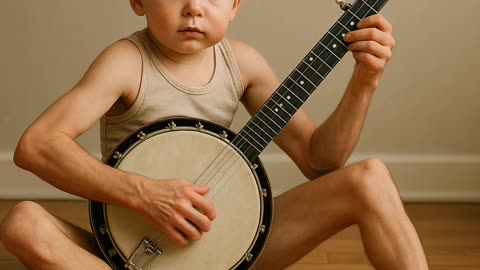 Baby banjo player