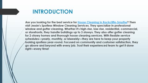 Looking for the best House Cleaning in Rockcliffe-Smythe