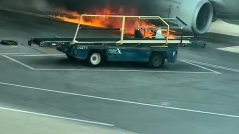 American Airlines plane catches fire at Denver airport