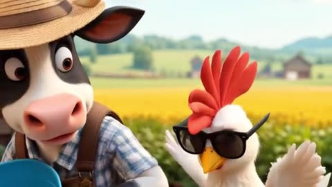 Cow and Chicken Run a Farm Like Humans