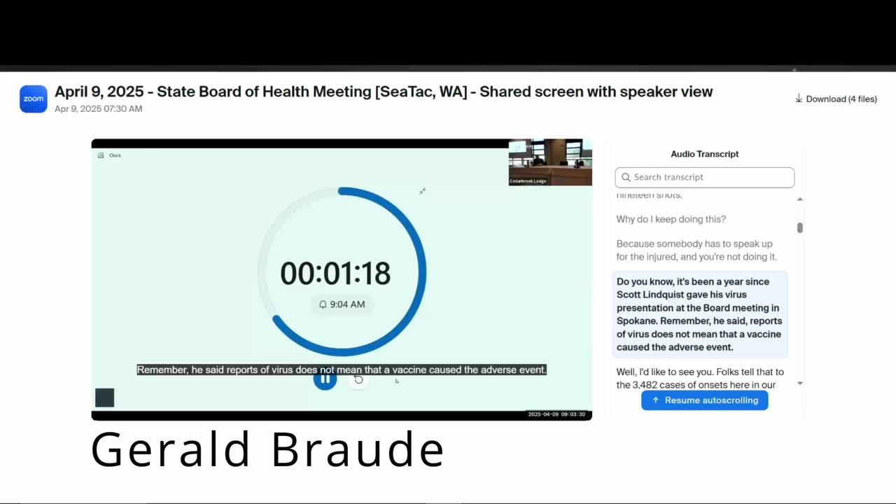 Gerald Braude at SBOH 4-9-25